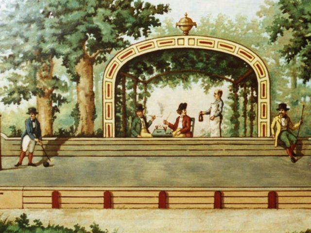 tegeltableau van een buitenkolfbaan