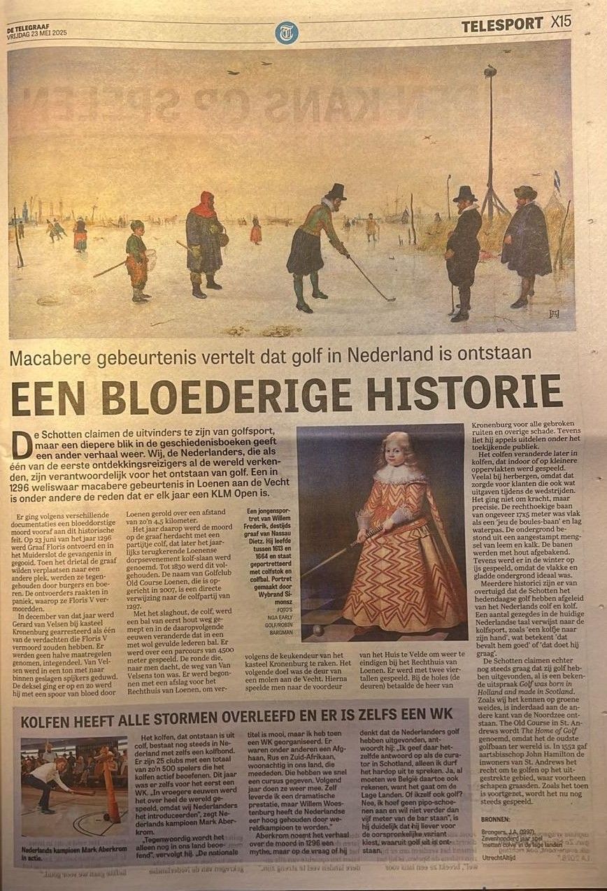 Telegraaf-artikel over golf
