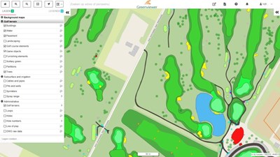 GIS-afbeelding van golfbaan