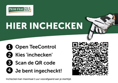 Inchecken met QR-code op Prise d'Eau Golf