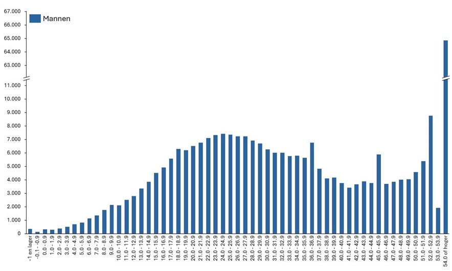 handicapverdeling mannen 2025