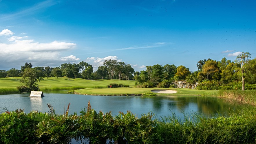 Hole 16 van de Tampines Course van de Tanah Merah Country Club