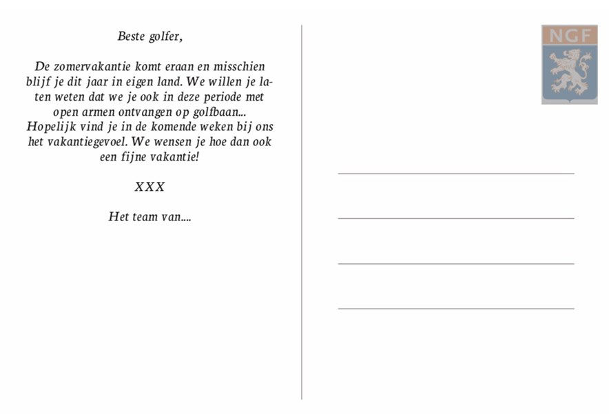 Stuur een vakantiegroet naar je golfers