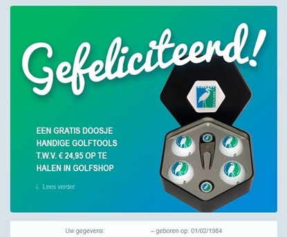 Delfland golfbaan verjaardagsactie