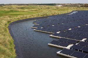 waterbuffer drijvende zonnepanelen Texelse golfbaan