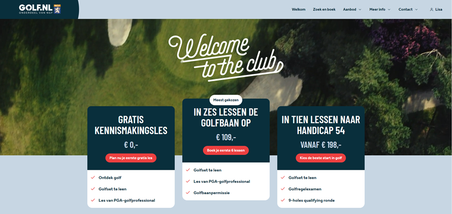 Golfstart website