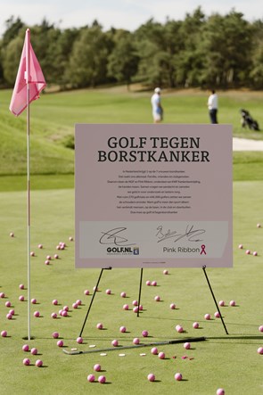 Pink Ribbon bord meisje met de camera