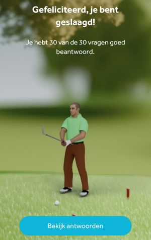 Golfregelexamen online in de app GOLF.NL